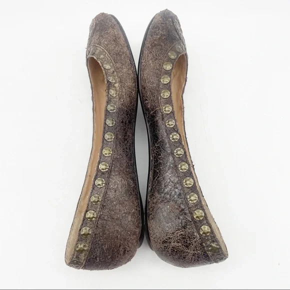 Frye Emma Hammered Stud Flats Sz 8.5 - Picture 5 of 13